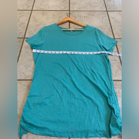 💜 Turquoise mySTYLE Ruched Tie-Side T-Shirt XL - Picture 5 of 6